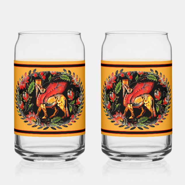 Flowers of Lamassu Drinkware Set Can Glass (Front)