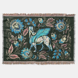 Flowers of Lamassu Throw Blanket