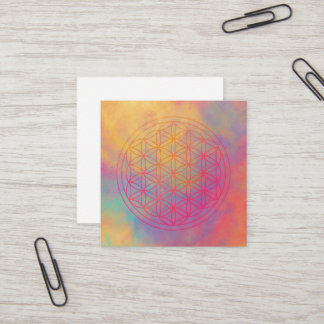 Flowers of life square business card
