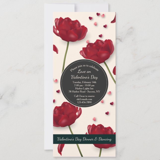 Flowers of Love Invitation Cream Background (Front)