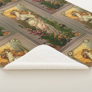 Flowers Of Mountains by Élisabeth Sonrel Sherpa Blanket