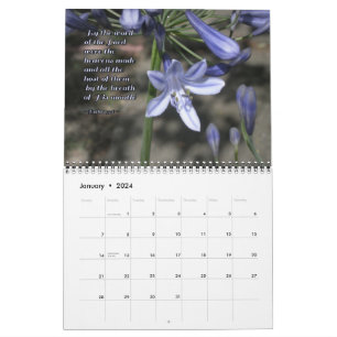 Flowers of Praise Psalms Inspirational Wall Calendar