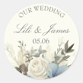 Flowers of romance Wedding Classic Round Sticker
