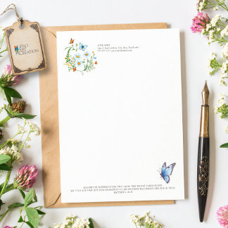 Flowers of the Field Custom Letterhead