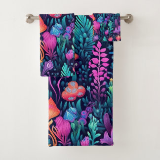 Flowers of the Sea - Aqua Flora Bath Towel Set