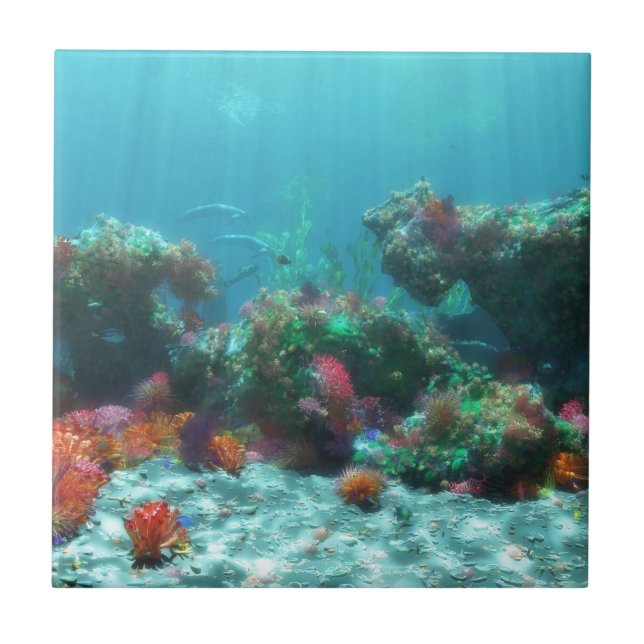 Flowers of the Sea Decorative Tile / Trivet (Front)