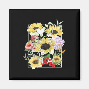 Flowers Of Ukraine Word Art - Ukrainian Pride Magnet