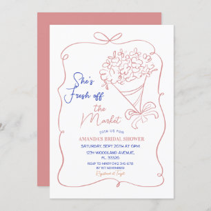 Flowers Off The Market Bridal Shower  Invitation