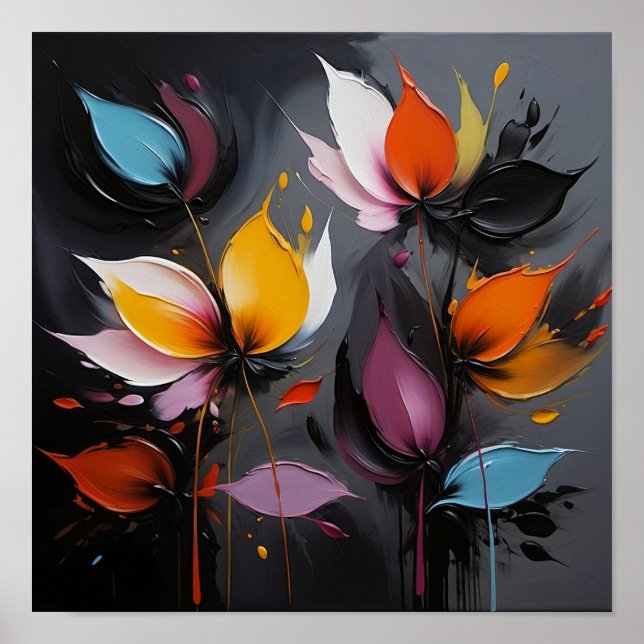 Flowers Oil Painting (Bold, Textured Look) Poster (Front)