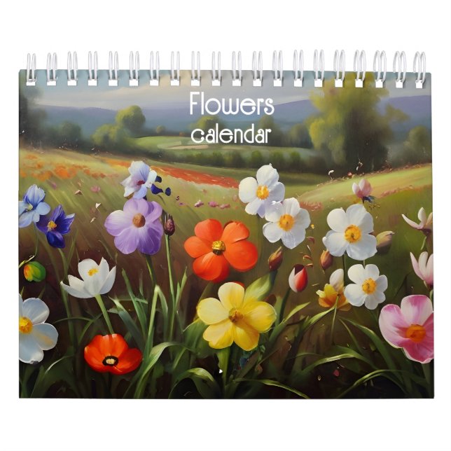Flowers oil painting calendar (Cover)