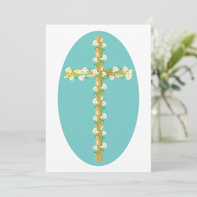 Flowers On A Cross Invitation (Standing Front)