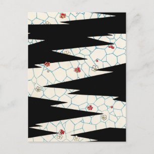 Flowers on a footpath, Watanabe Seite vintage art  Postcard