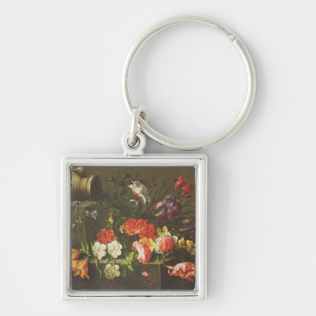 Flowers on a Ledge, 1665 Key Ring (Front)