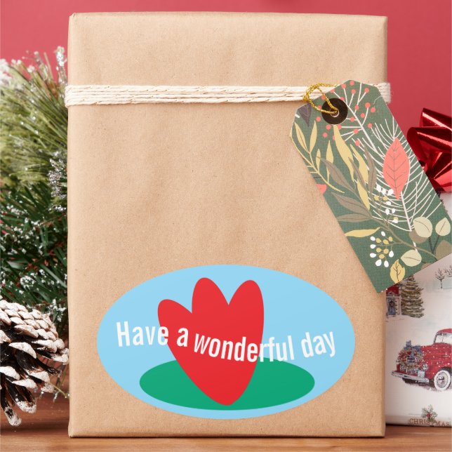 Flowers on a pond oval sticker (Holiday)