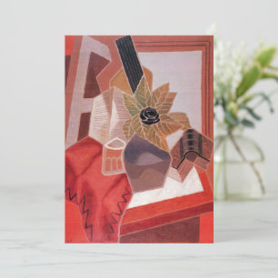 Flowers on a Table by Juan Gris, Vintage Cubism Invitation