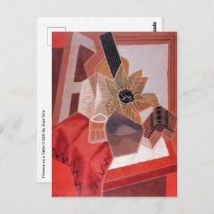 Flowers on a Table by Juan Gris, Vintage Cubism Postcard