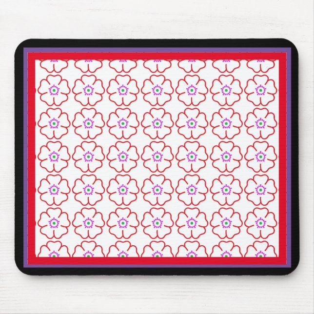 Flowers on a White Background Custom Personalized Mouse Pad (Front)