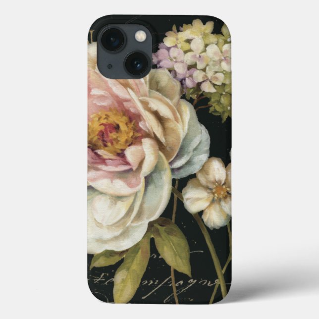 Flowers on Black Case-Mate iPhone Case (Back)