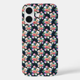 Flowers On Black iPhone 16 Case