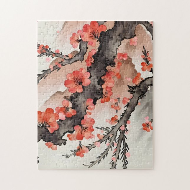 Flowers on Black Jigsaw Puzzle (Vertical)
