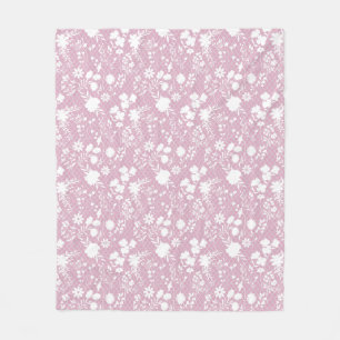 Flowers on net 01.bx4 Lpink BG Fleece Blanket