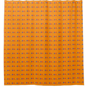 Flowers on Orange Shower Curtain