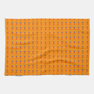 Flowers on Orange Tea Towel