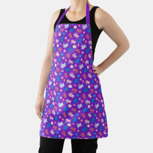Flowers on Purple Apron