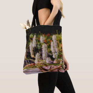 Flowers On Rock Oil Photo Painting Tote Bag