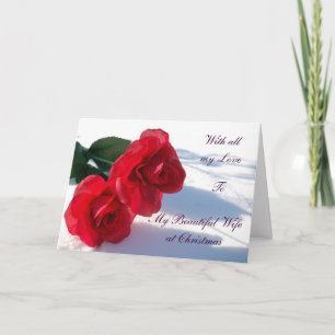 FLowers_on_Snow, My Beautiful Wife at Christmas... Holiday Card