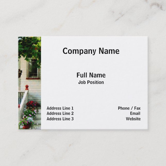 Flowers on Steps Business Card (Front)