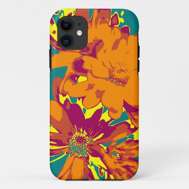 Flowers on the blue background Case-Mate iPhone case (Back)
