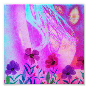 Flowers on the chest photo print