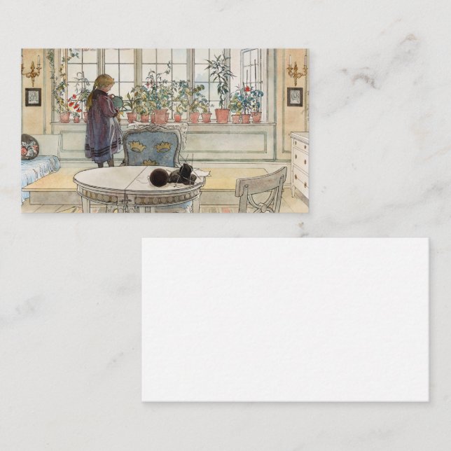 Flowers on the Windowsill, 1895 by Carl Larsson Business Card (Front/Back)
