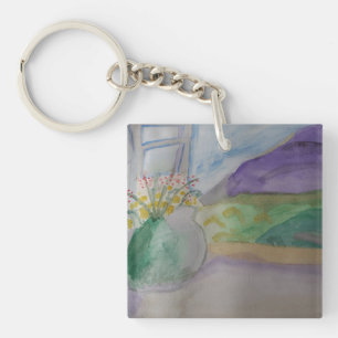 Flowers On The Windowsill Acrylic Key Ring