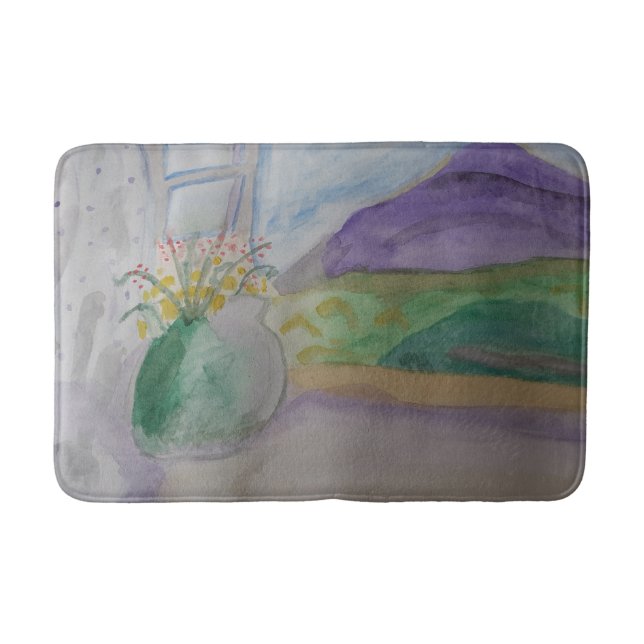 Flowers On The Windowsill Bath Mat (Front)