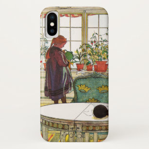 Flowers on the Windowsill by Carl Larsson iPhone X Case