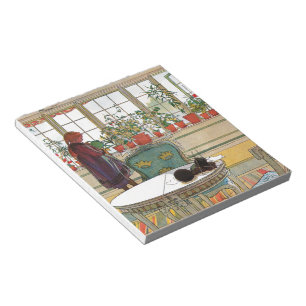 Flowers on the Windowsill by Carl Larsson Notepad