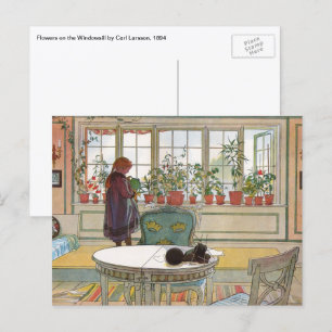 Flowers on the Windowsill by Carl Larsson Postcard