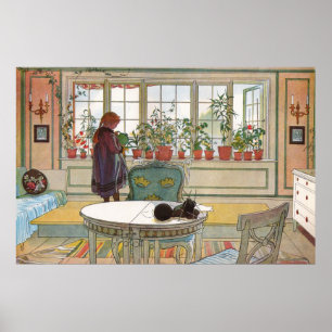 Flowers on the Windowsill by Carl Larsson Poster
