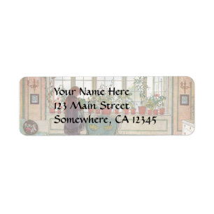 Flowers on the Windowsill by Carl Larsson Return Address Label