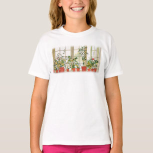 Flowers on the Windowsill by Carl Larsson T-Shirt