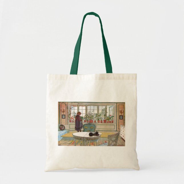 Flowers on the Windowsill by Carl Larsson Tote Bag (Front)