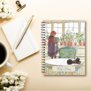 Flowers on the Windowsill Carl Larsson Art Swedish Notebook