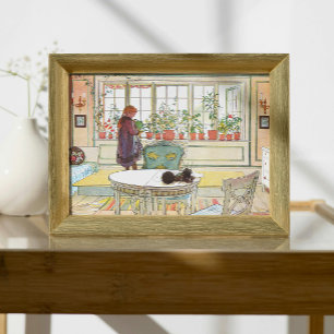 Flowers on the Windowsill Carl Larsson Poster