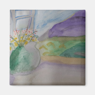 Flowers On The Windowsill Magnet