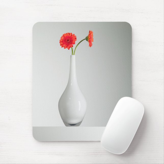 Flowers | Orange Gerbera in Vase Mouse Pad (With Mouse)