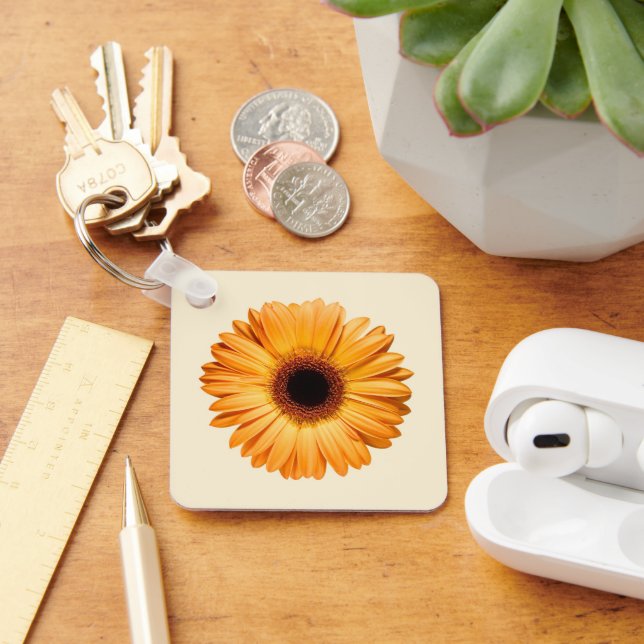 Flowers | Orange Gerbera Key Ring (Desk)