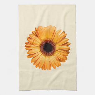 Flowers   Orange Gerbera Tea Towel