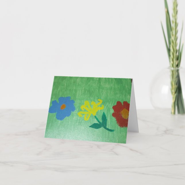 Flowers Painting Blank Note Card (Front)